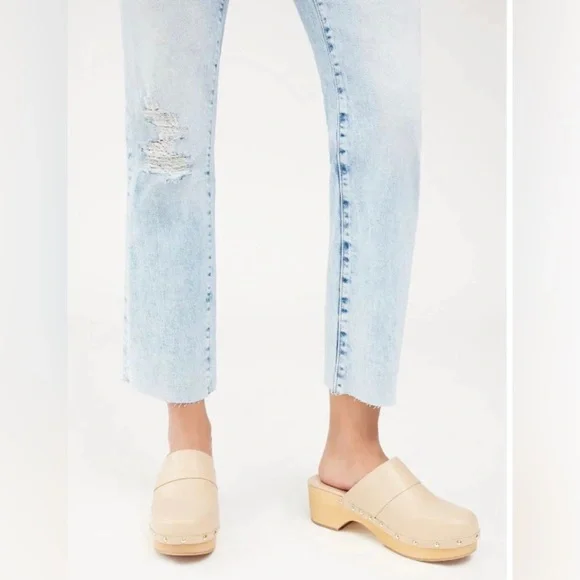 NWT DL1961 Patti Straight Leg High Rise Ankle Lt Seaglass Distressed Blue 18W - Picture 12 of 12